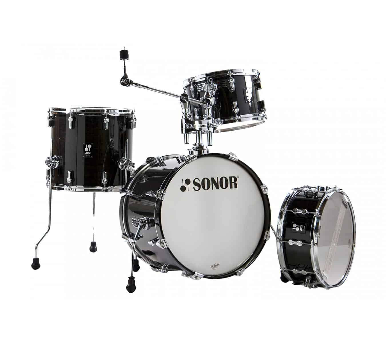 מערכת תופים Sonor AQ2 4pc Drum Set / Bop 18" Transparent Stain Black